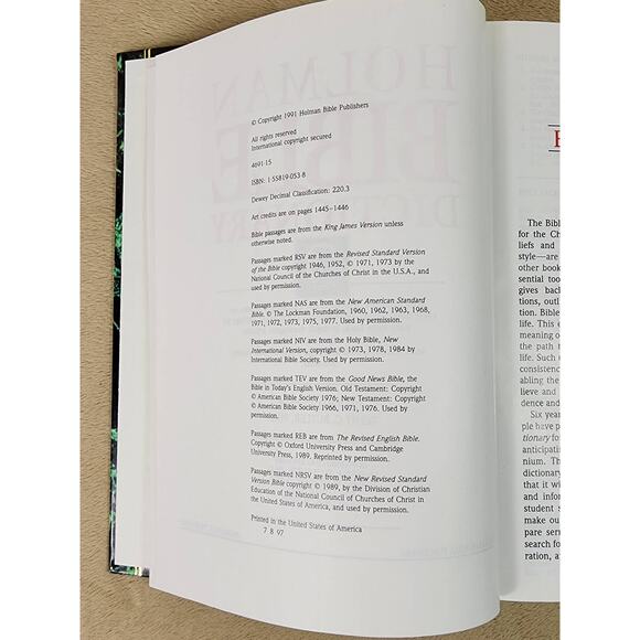 Holman Bible Dictionary Year 1991 Guide for the Bible Printed in USA Photos Maps - Picture 5 of 16